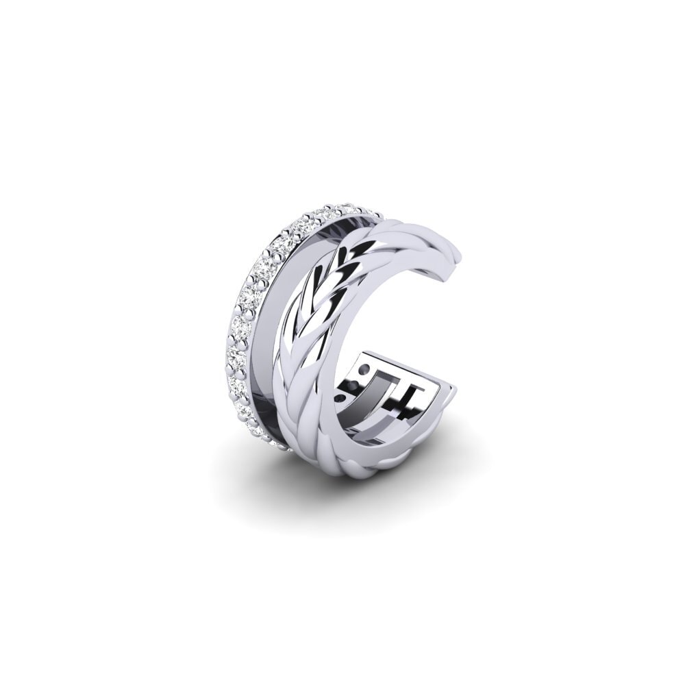 9ct White Gold White sapphire Men's Ear Cuff Auroue