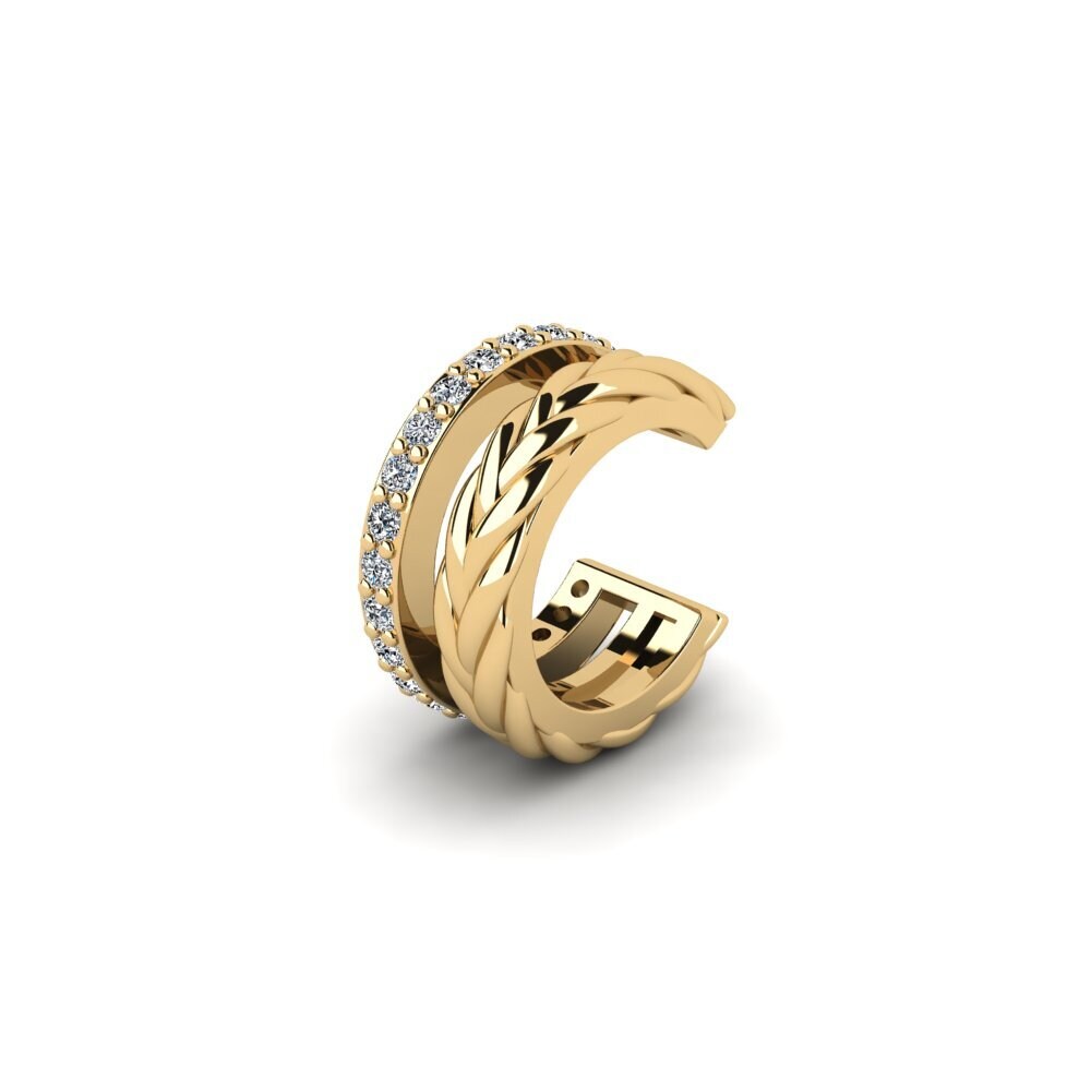 14ct Yellow Gold Zirconia Men's Ear Cuff Auroue