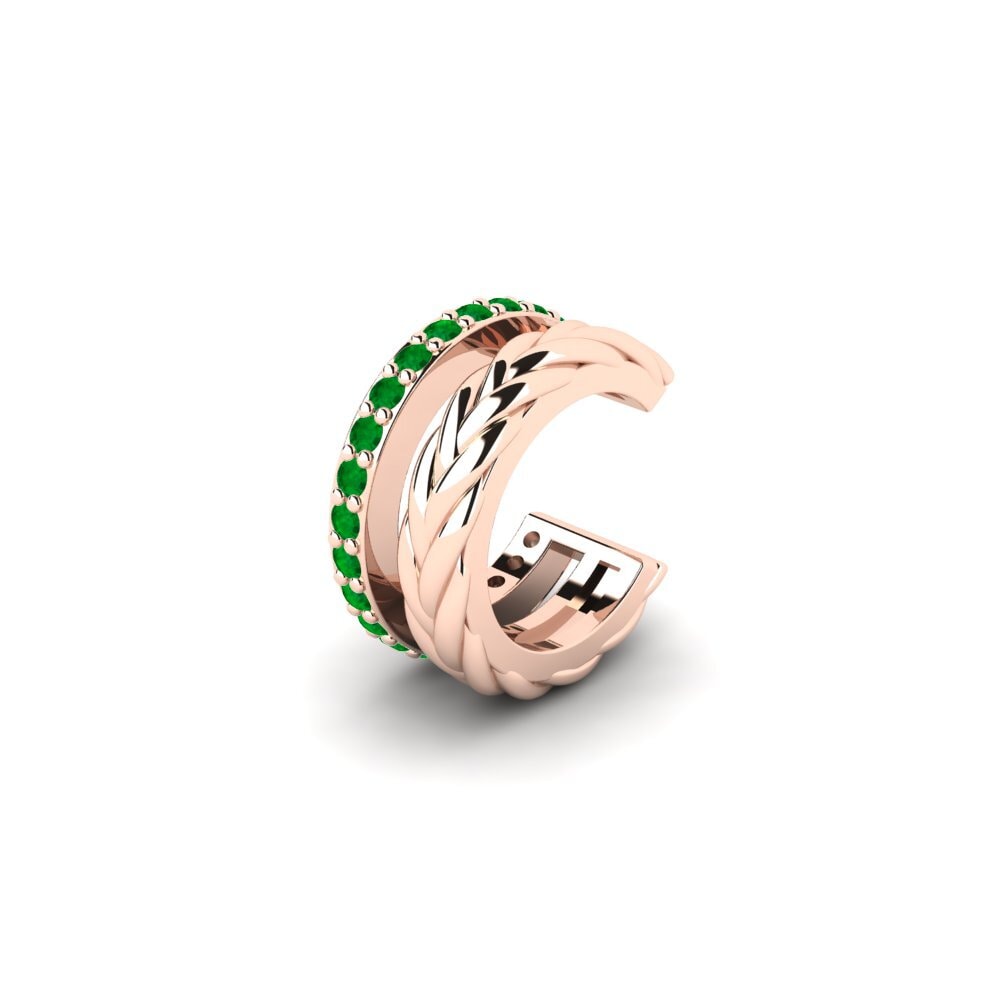 14ct Rose Gold Emerald Men's Ear Cuff Auroue