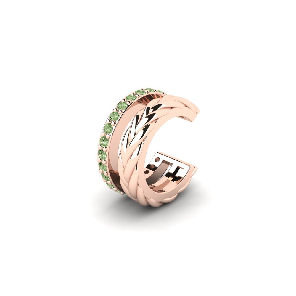 14ct Rose Gold Green Diamond Men's Ear Cuff Auroue