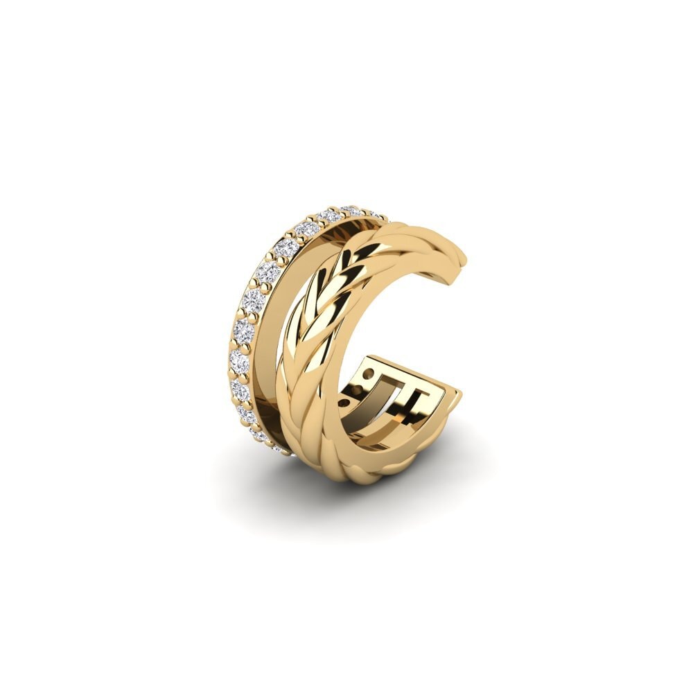 14ct Yellow Gold Lab Grown Diamond Men's Ear Cuff Auroue