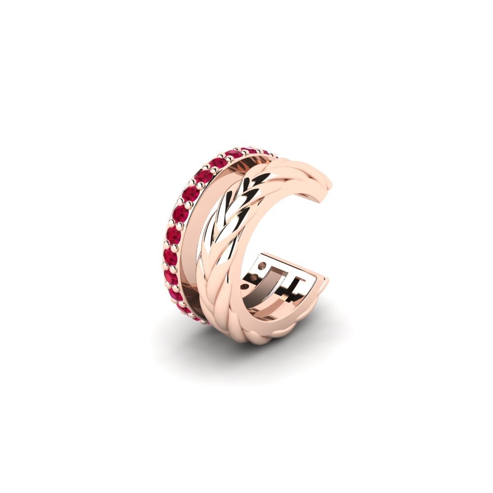 18ct Rose Gold Ruby Men's Ear Cuff Auroue