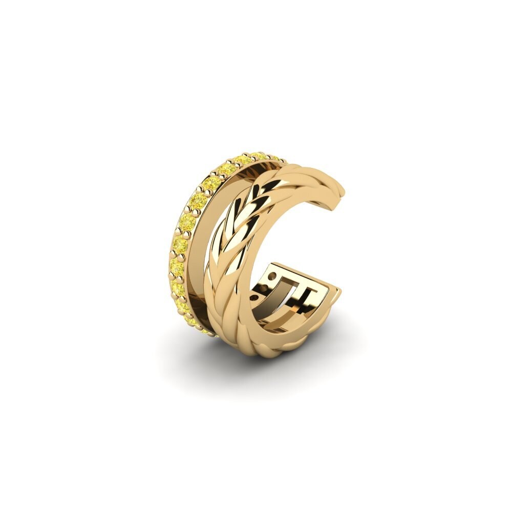 14ct Yellow Gold Yellow Sapphire Men's Ear Cuff Auroue