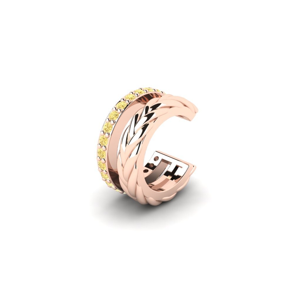 14ct Rose Gold Yellow Diamond Men's Ear Cuff Auroue