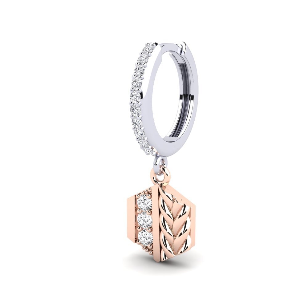 14ct White / Rose Gold Men's Earring Chinon - A