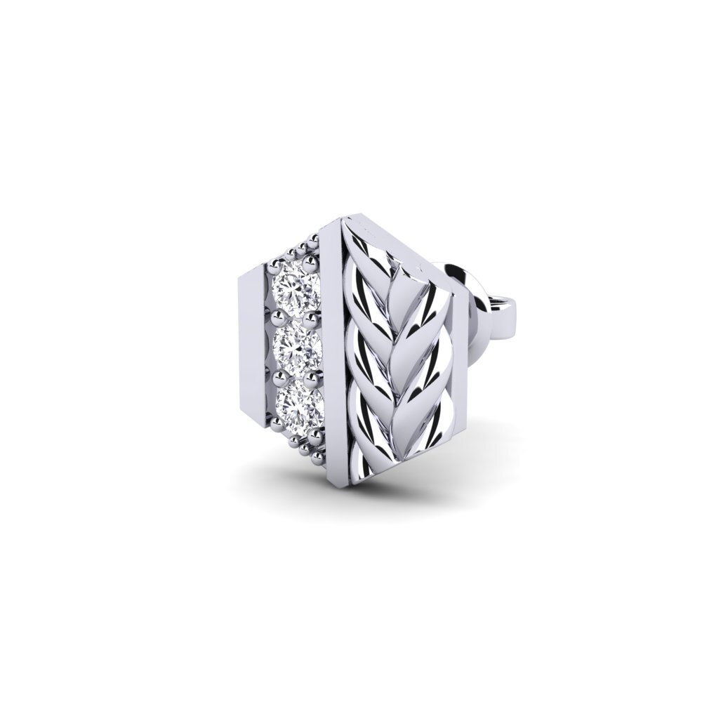 750 Bílé zlato Diamant Brilliant Pánské náušnice Chinon - B