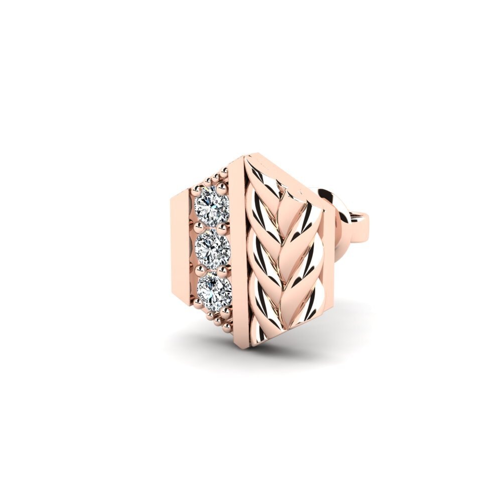 9k Oro Rosa Circonita Pendiente para hombre Chinon - B
