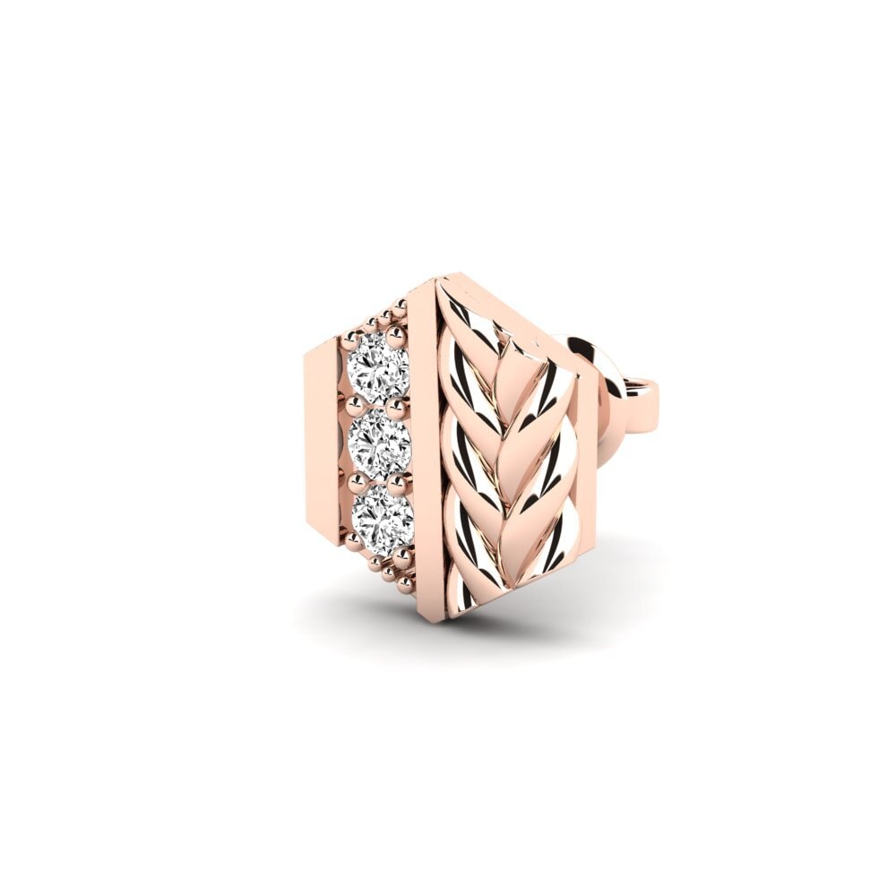 14ct Rose Gold Moissanite Men's Earring Chinon - B