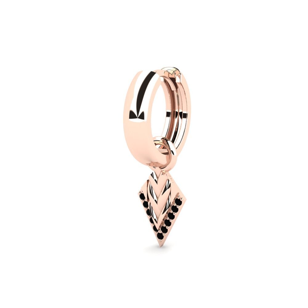 18ct Rose Gold Black Onyx Men's Earring Clairvaux