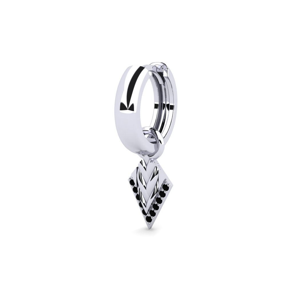 9ct White Gold Black Sapphire Men's Earring Clairvaux