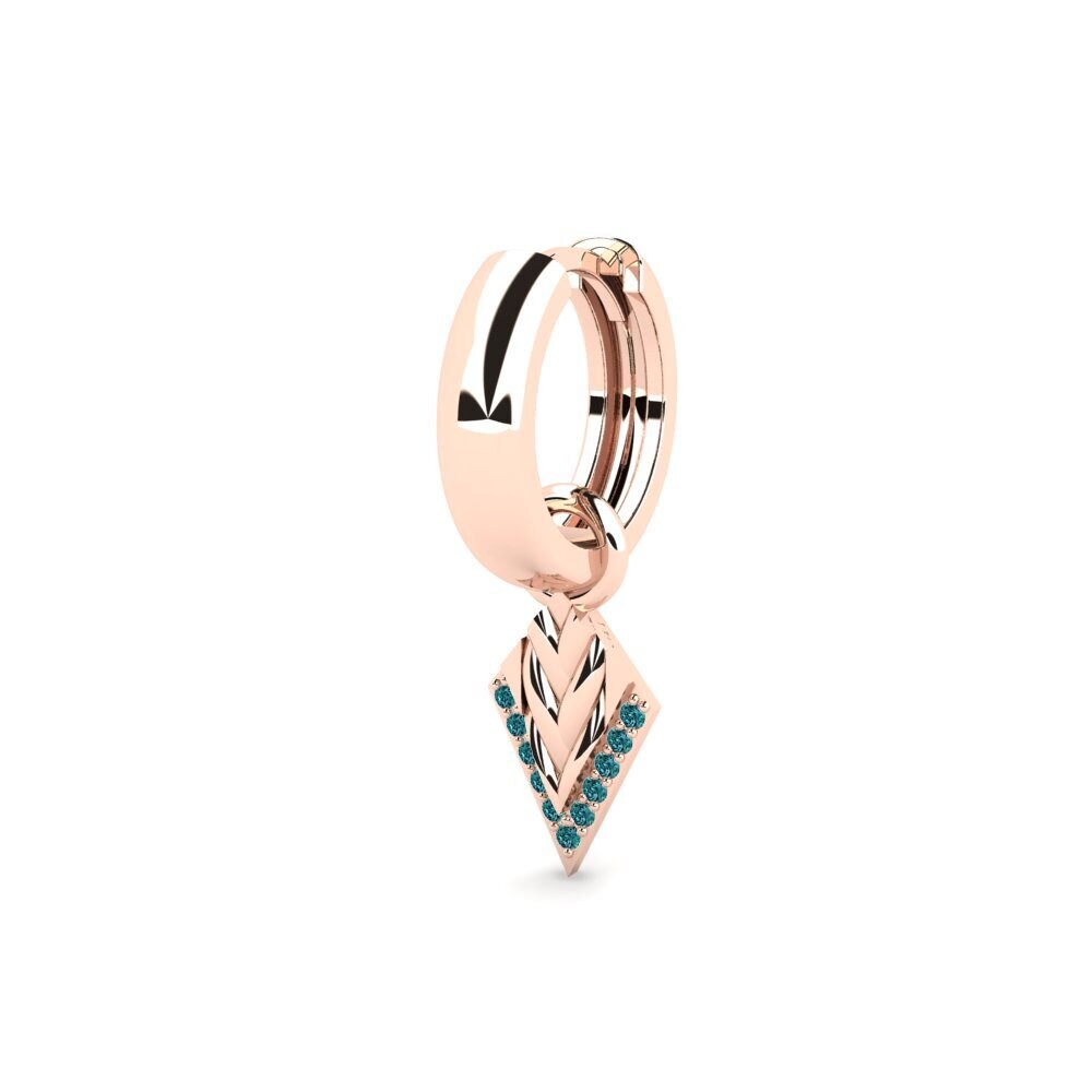 14k Oro Rosa Diamante Azul Pendiente para hombre Clairvaux
