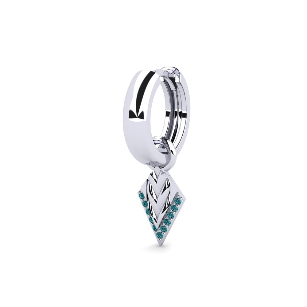9ct White Gold Blue Diamond Men's Earring Clairvaux