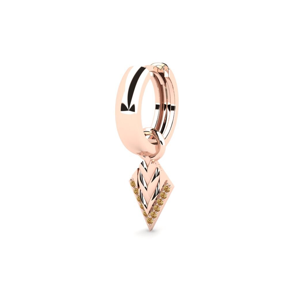 14ct Rose Gold Brown Diamond Men's Earring Clairvaux