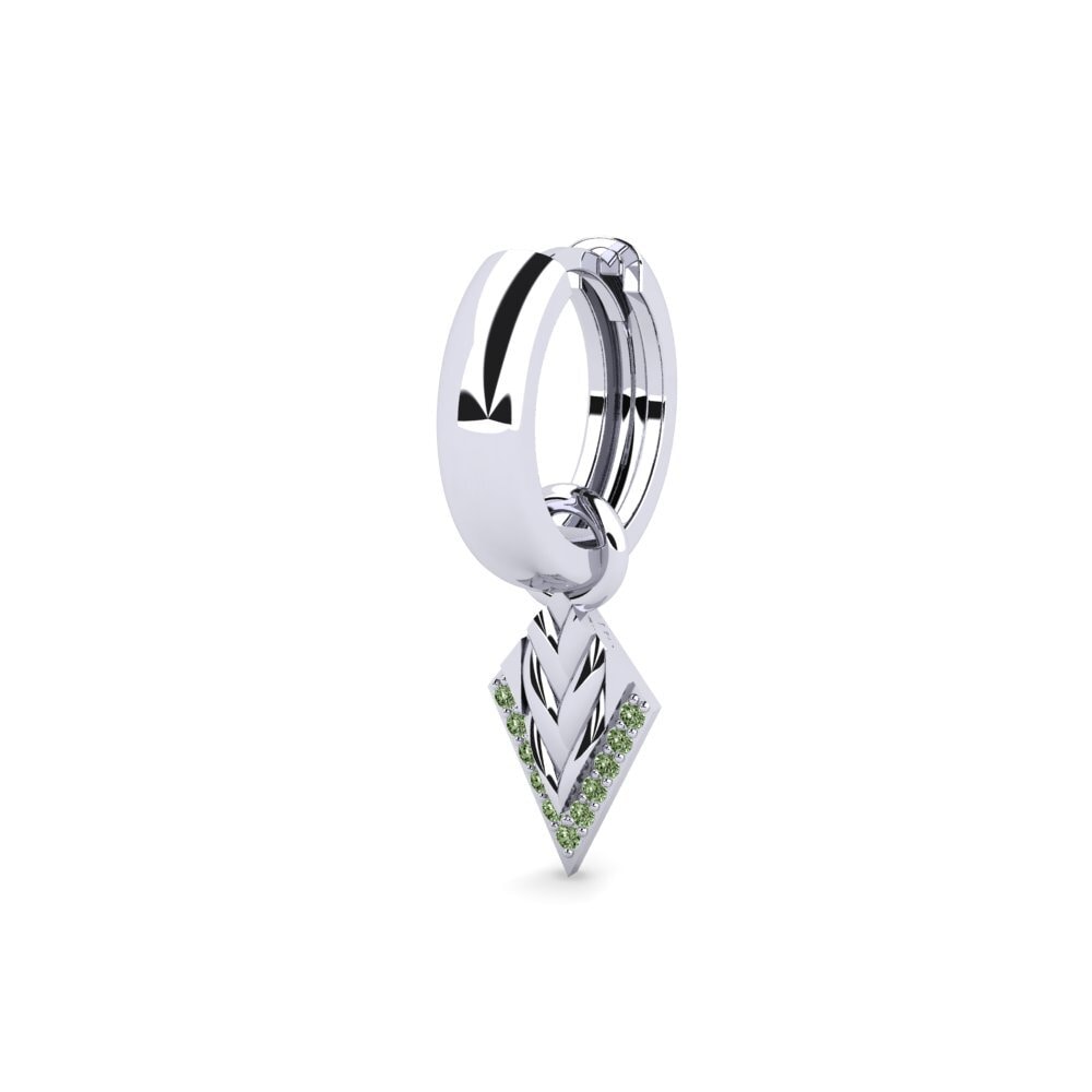 18k Oro Blanco Diamante Verde Pendiente para hombre Clairvaux