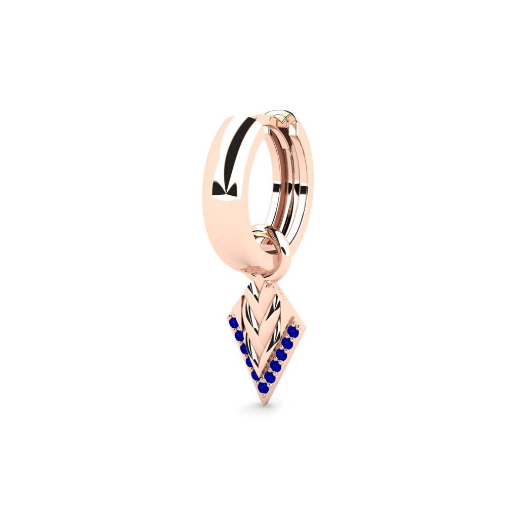 14ct Rose Gold Sapphire Men's Earring Clairvaux