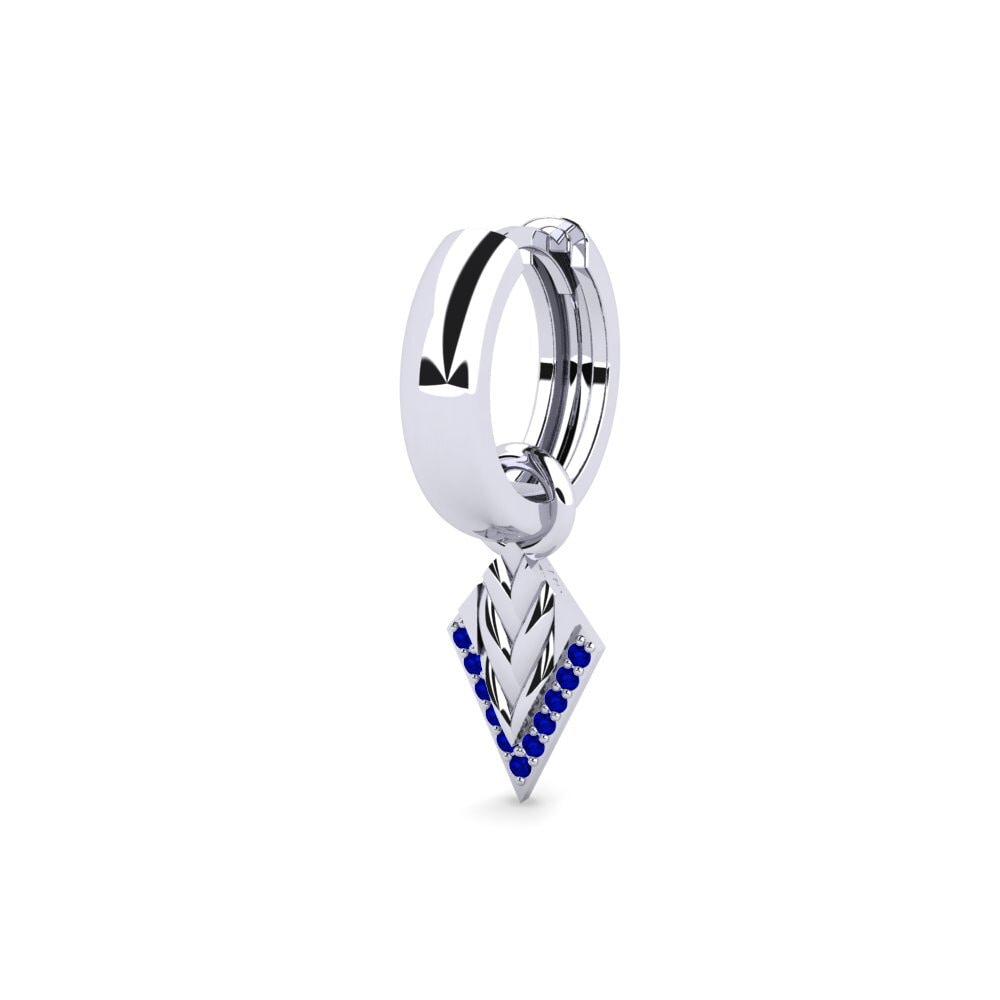 14k Oro Blanco Zafiro Pendiente para hombre Clairvaux