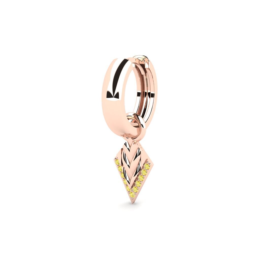 9ct Rose Gold Yellow Sapphire Men's Earring Clairvaux