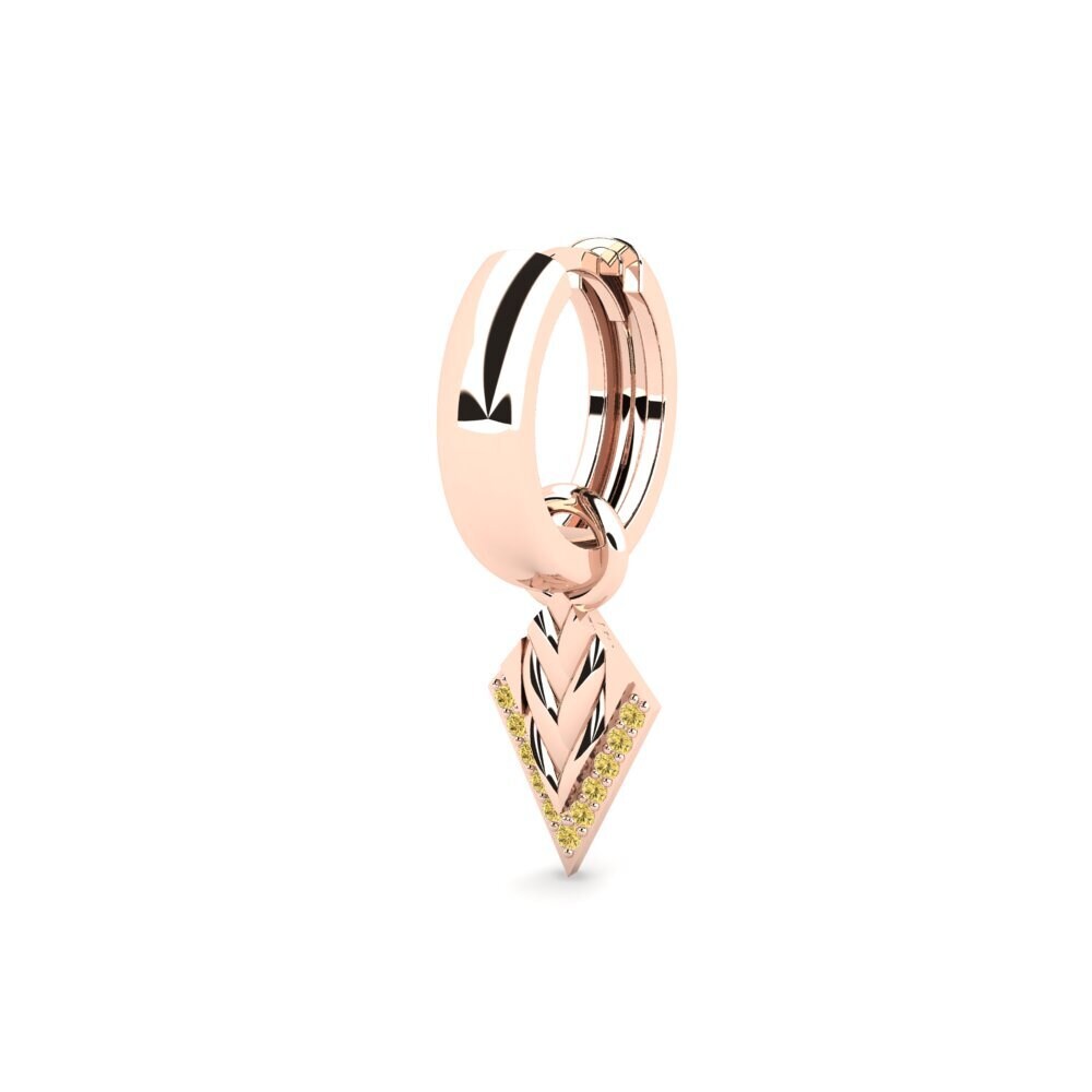 14ct Rose Gold Yellow Diamond Men's Earring Clairvaux