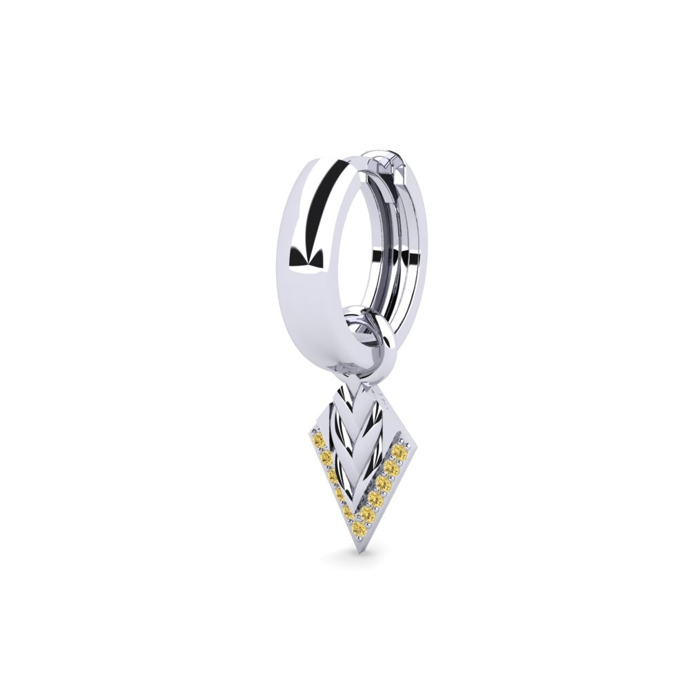 585 Bílé zlato Žlutý diamant Pánské náušnice Clairvaux