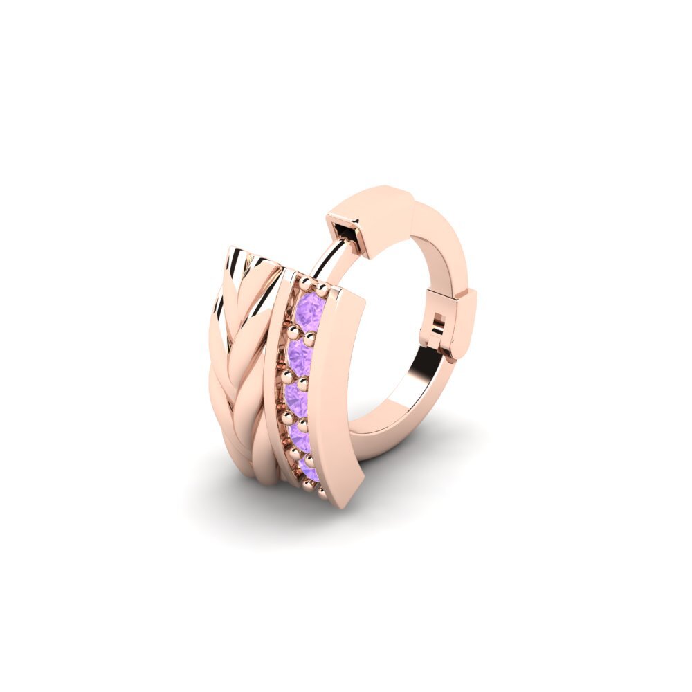 9k Oro Rosa Amatista Piercing oreja hombre Dreux