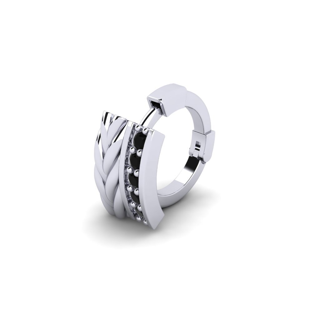 9ct White Gold Black Sapphire Men's Piercing Dreux