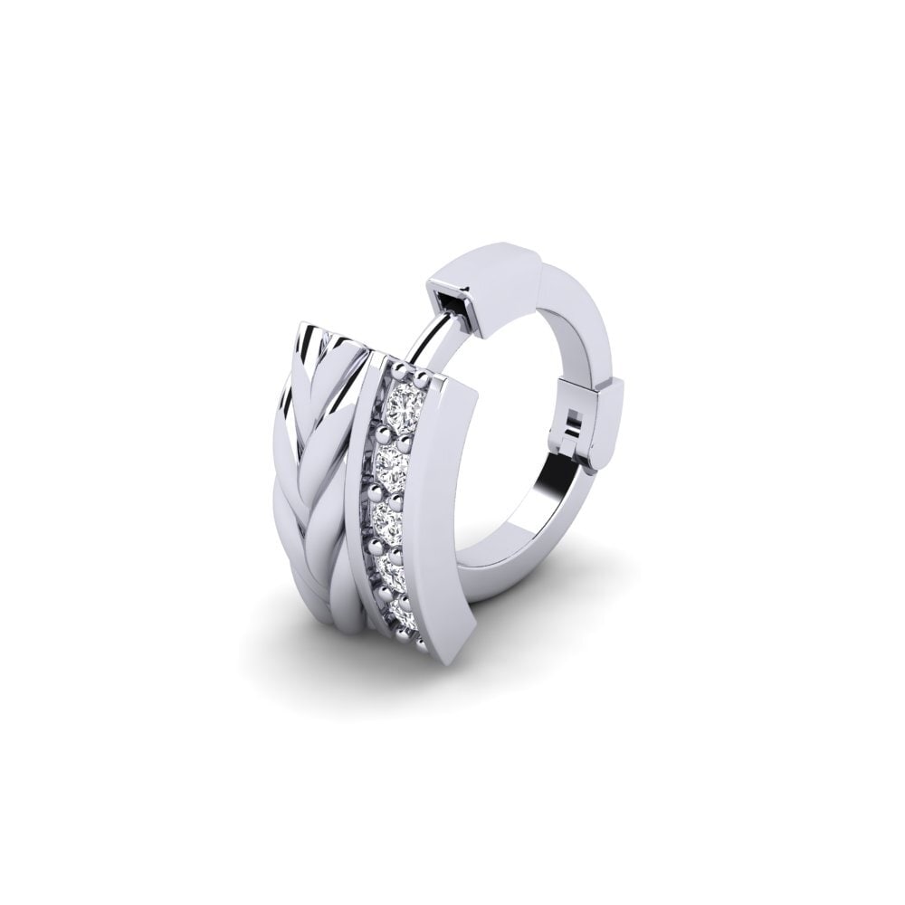 585 Bílé zlato Diamant Brilliant Piercing pro muže Dreux