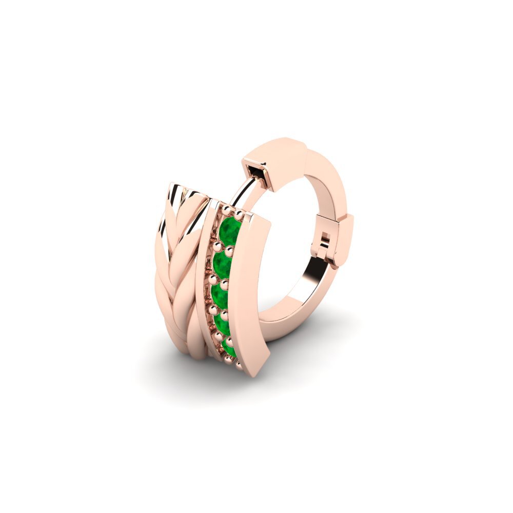 14ct Rose Gold Emerald Men's Piercing Dreux