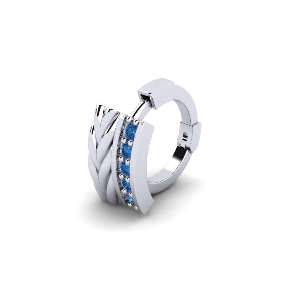 925 stříbro Tmavě modrý zirkon Piercing pro muže Dreux
