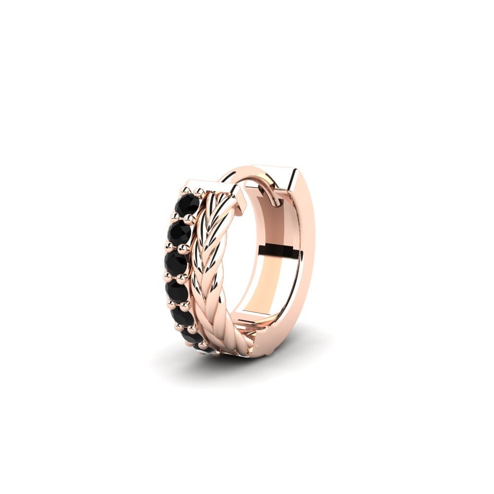 18k Oro Rosa Zafiro negro Pendiente para hombre Vaulx - A