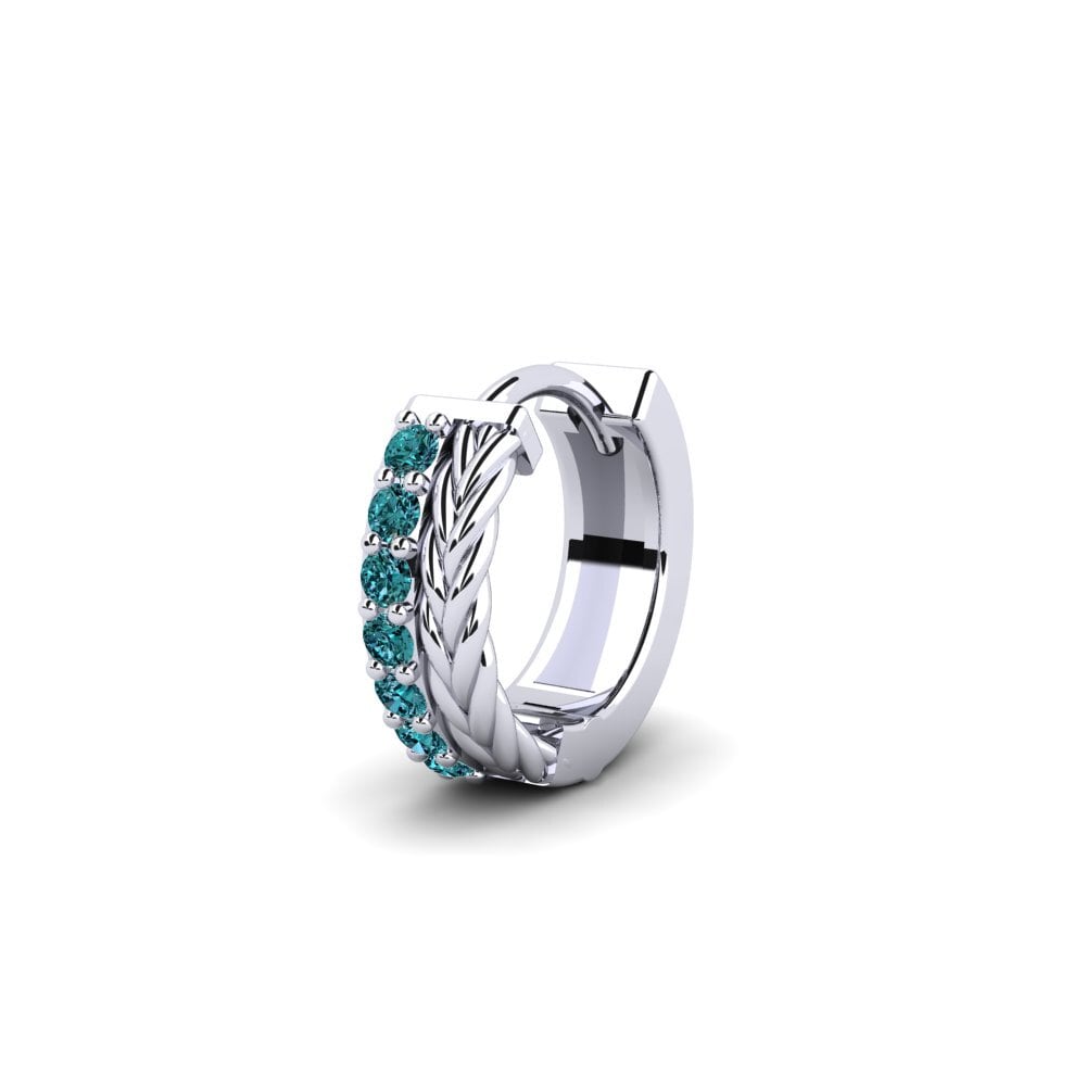 9ct White Gold Blue Diamond Men's Earring Vaulx - A