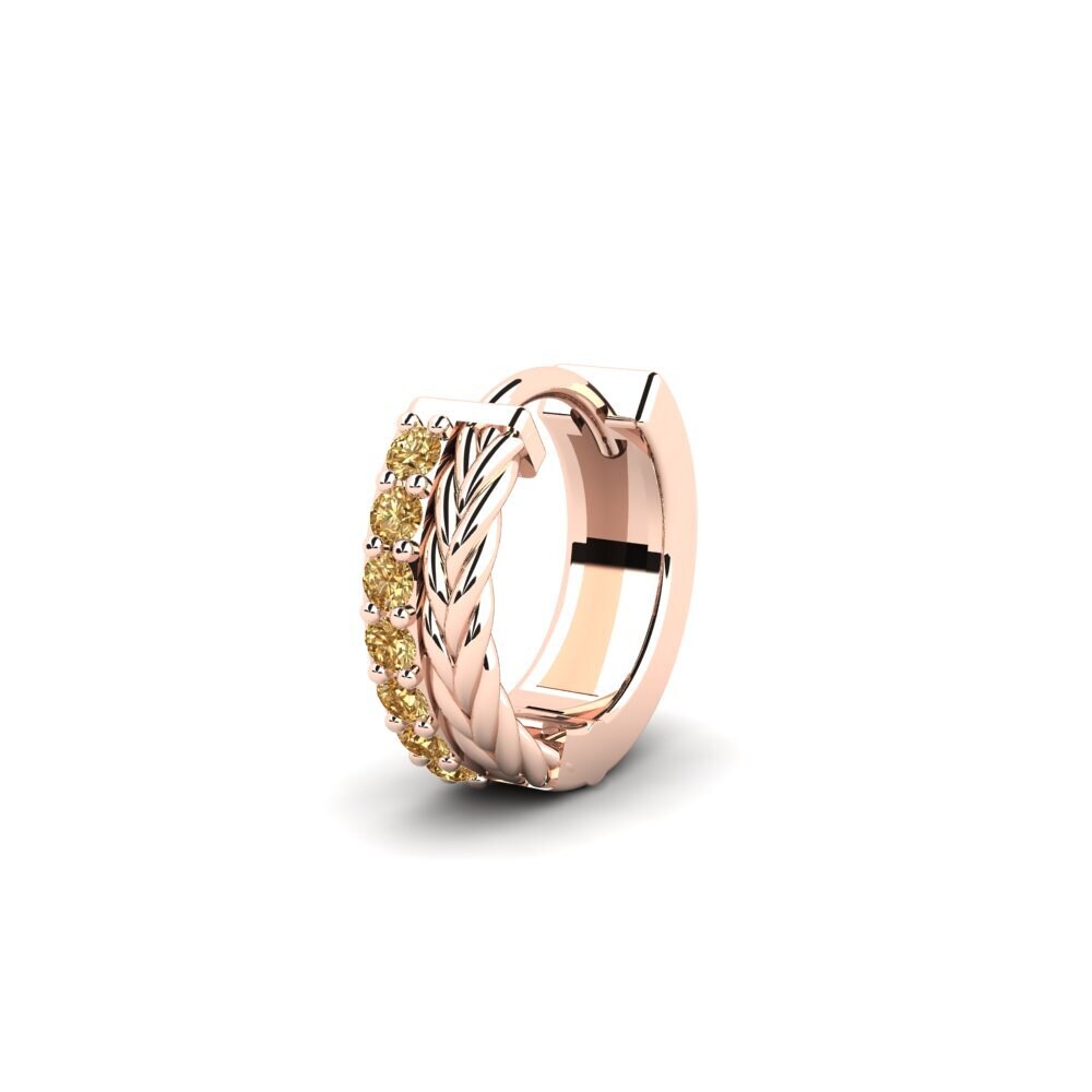 14ct Rose Gold Brown Diamond Men's Earring Vaulx - A