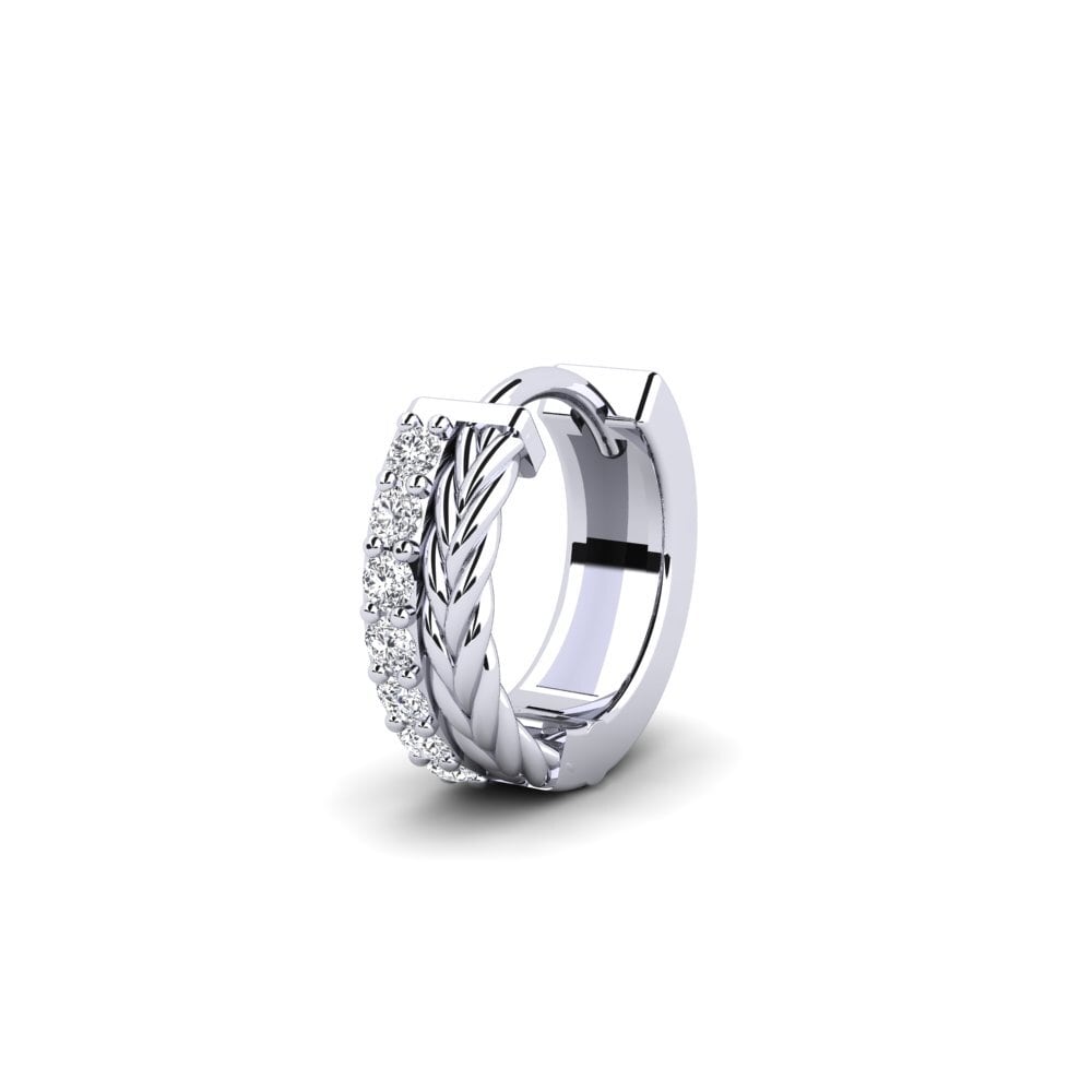 950 Platinum Diamond Men's Earring Vaulx - A
