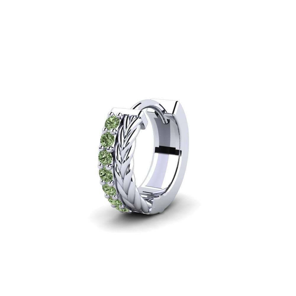 18k Oro Blanco Diamante Verde Pendiente para hombre Vaulx - A