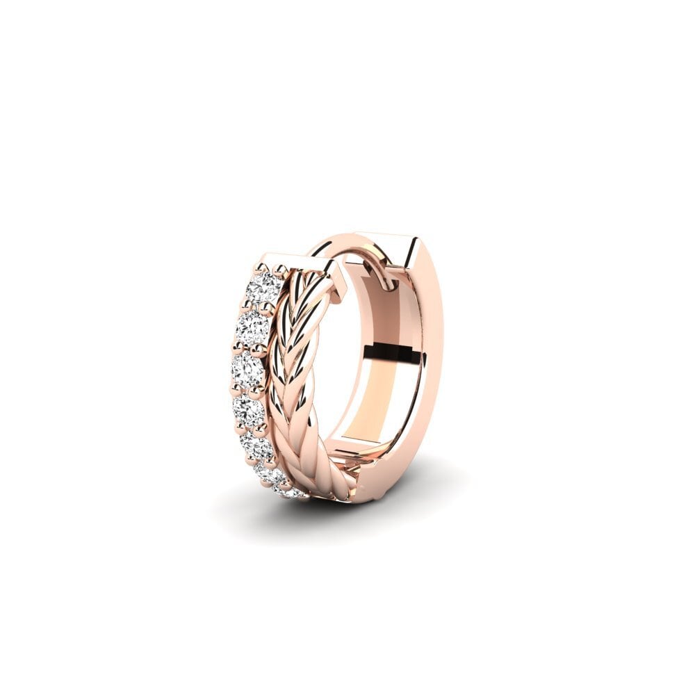 14ct Rose Gold Moissanite Men's Earring Vaulx - A
