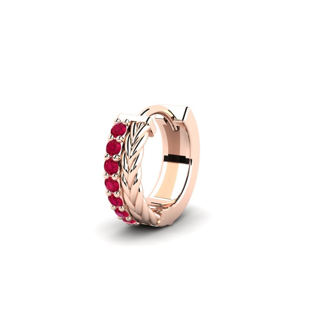 14K Rose Gold Ruby Men's Earring Vaulx - A