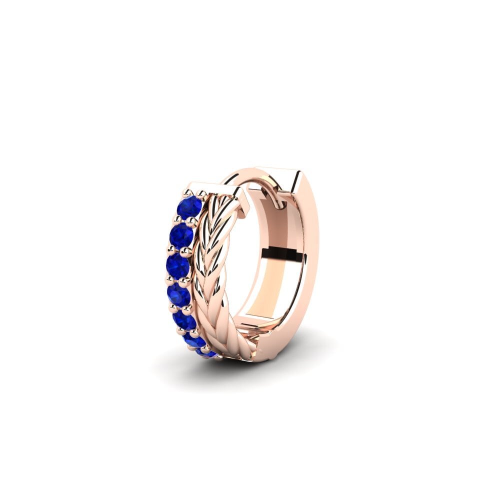 14ct Rose Gold Sapphire Men's Earring Vaulx - A