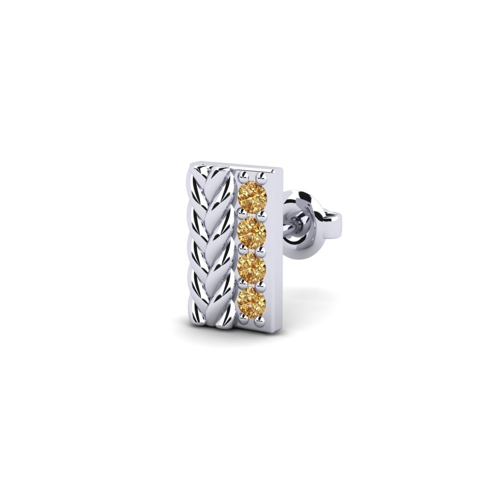 925 stříbro Hnědý diamant Pánské náušnice Vaulx - B