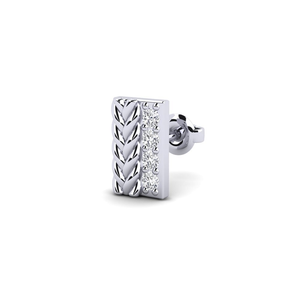 585 Bílé zlato Diamant Brilliant Pánské náušnice Vaulx - B