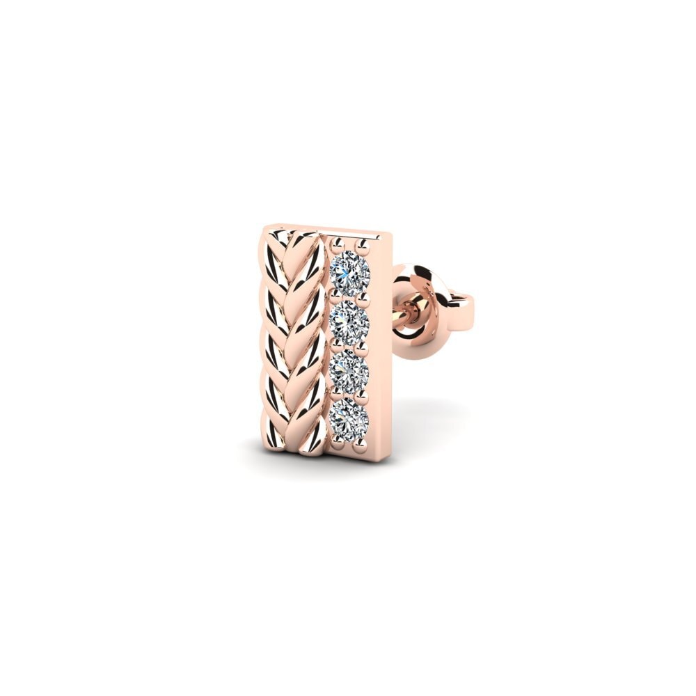 9k Oro Rosa Circonita Pendiente para hombre Vaulx - B