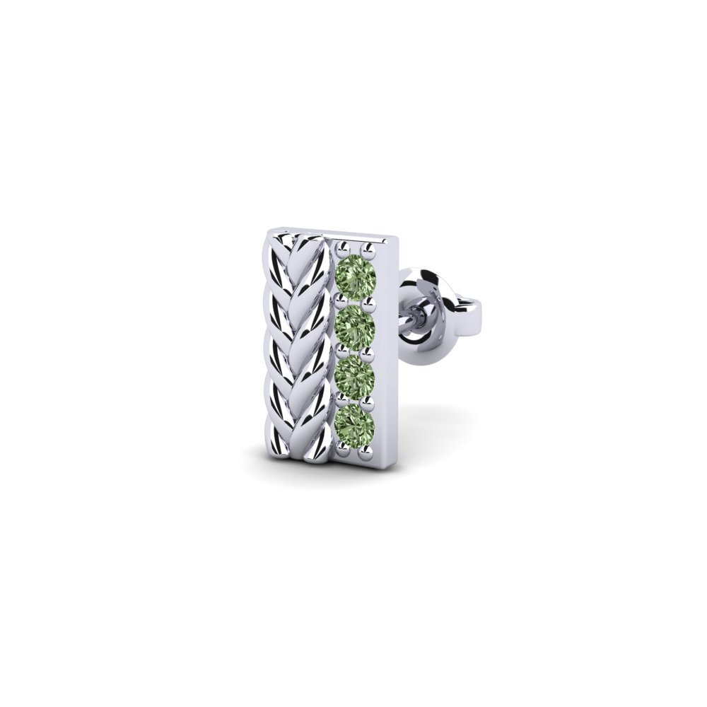 18k Oro Blanco Diamante Verde Pendiente para hombre Vaulx - B