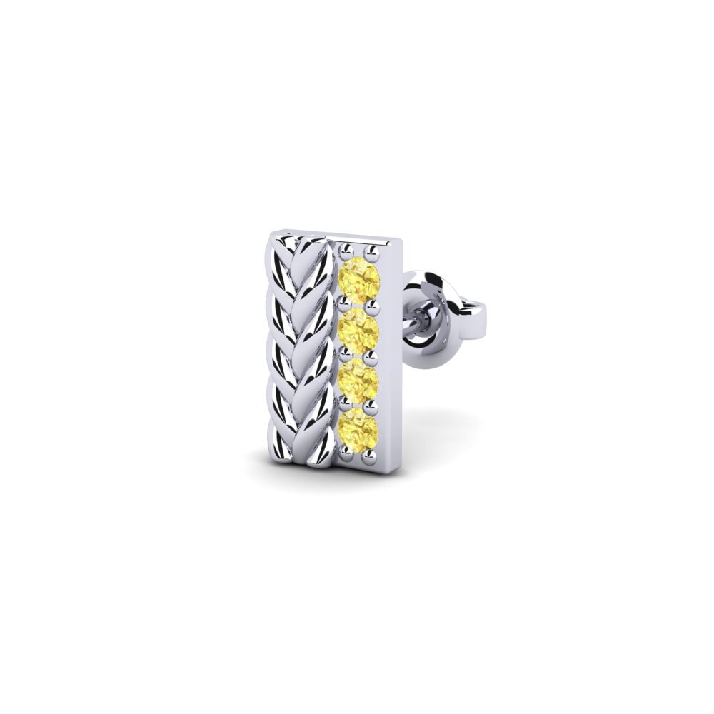 Platino Zafiro amarillo Pendiente para hombre Vaulx - B
