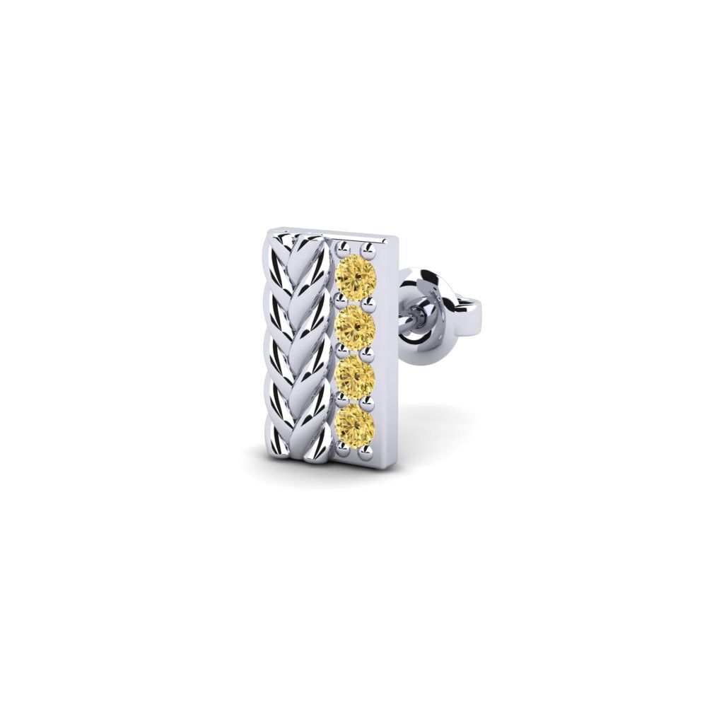 950 Palladium Žlutý diamant Pánské náušnice Vaulx - B