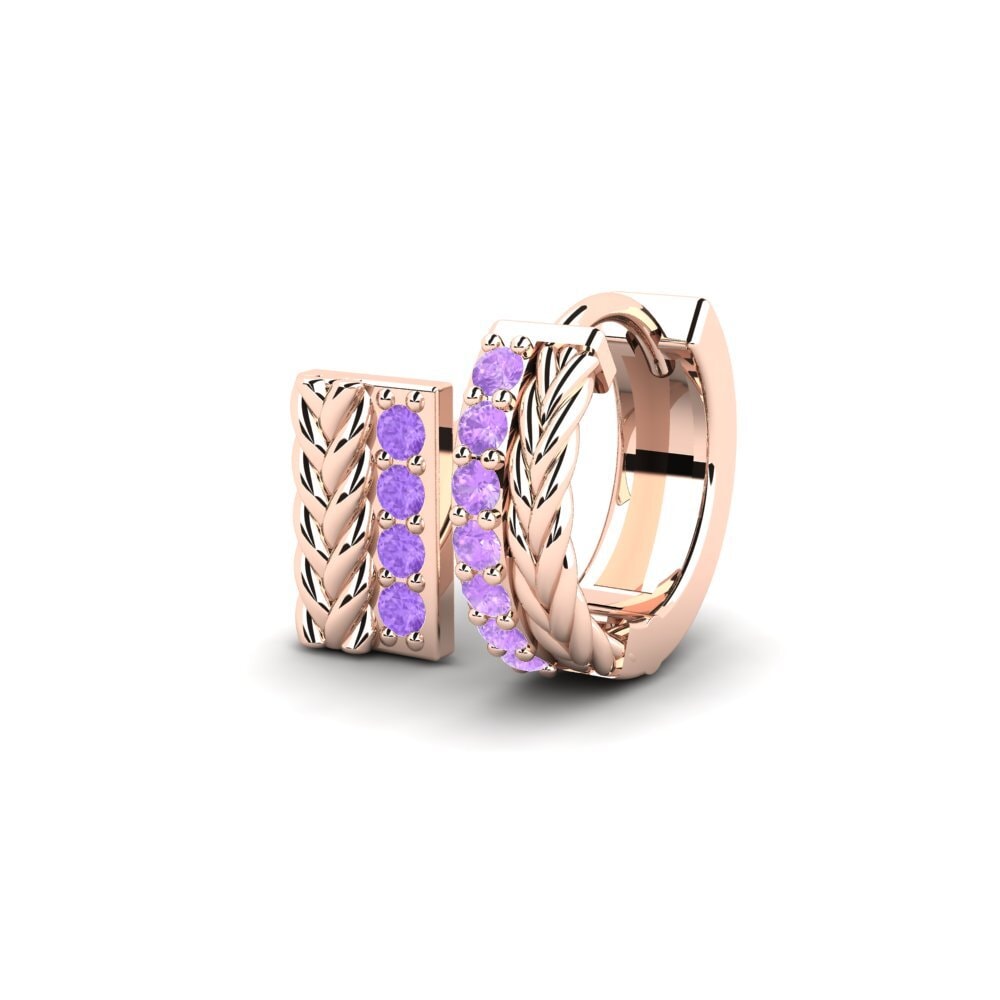 9k Oro Rosa Amatista Pendiente para hombre Vaulx - SET