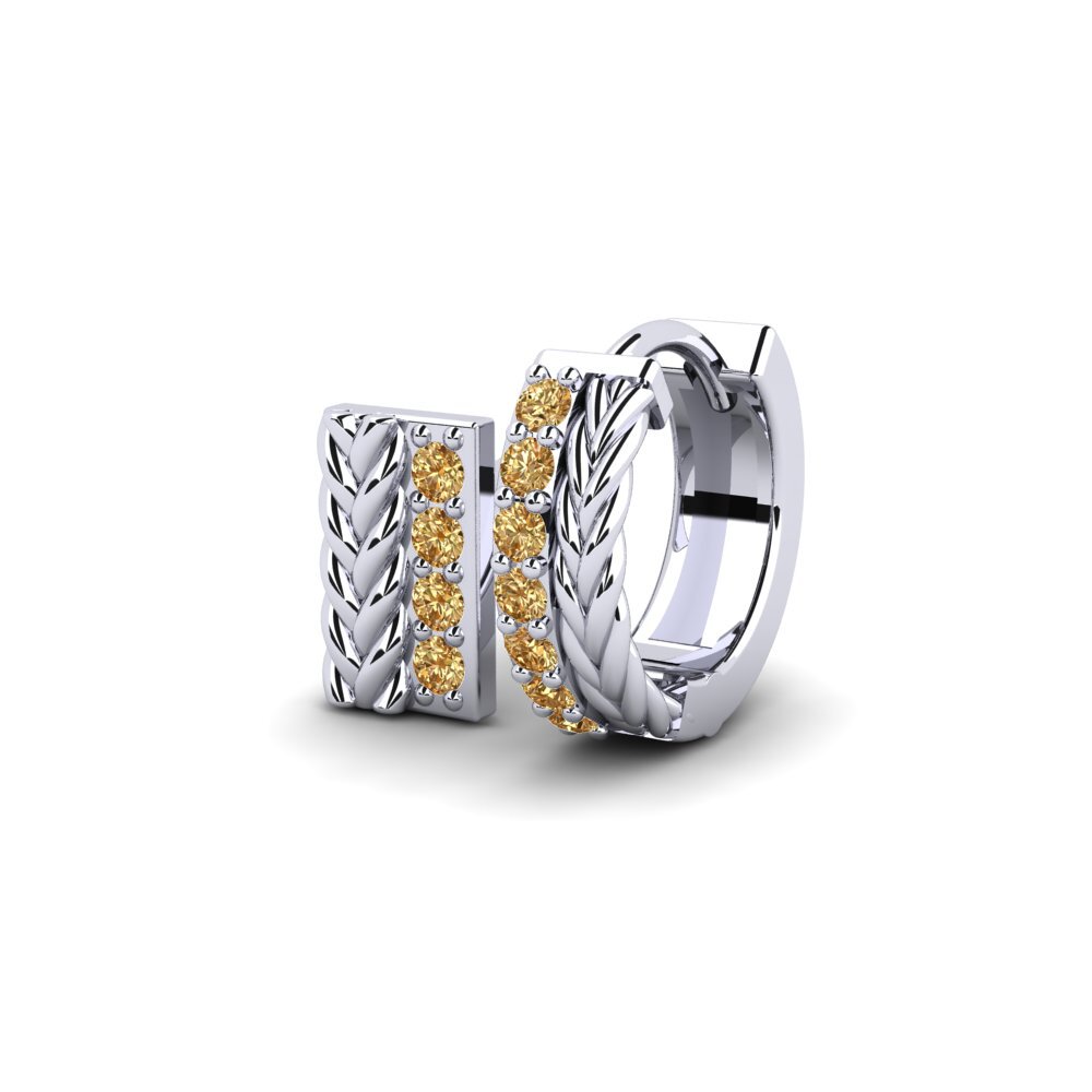 925 stříbro Hnědý diamant Pánské náušnice Vaulx - SET