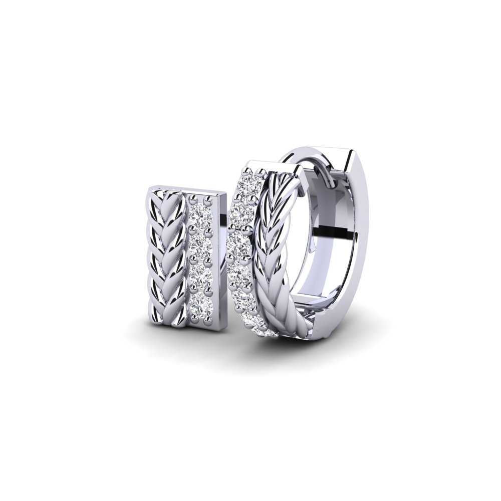 925 stříbro Diamant Brilliant Pánské náušnice Vaulx - SET