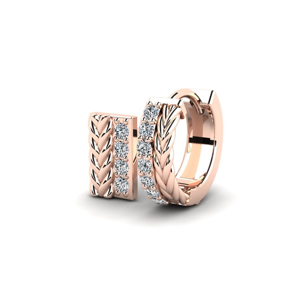 9k Oro Rosa Circonita Pendiente para hombre Vaulx - SET