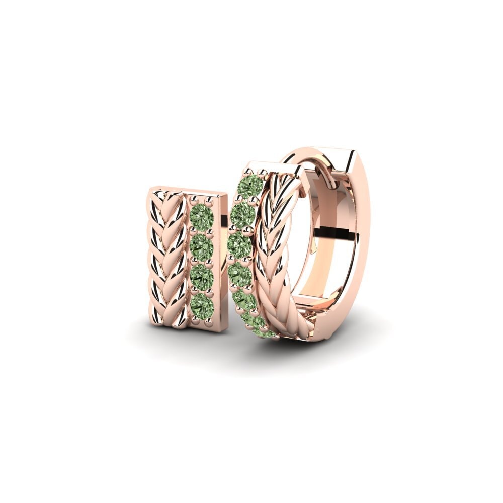 9k Oro Rosa Diamante Verde Pendiente para hombre Vaulx - SET