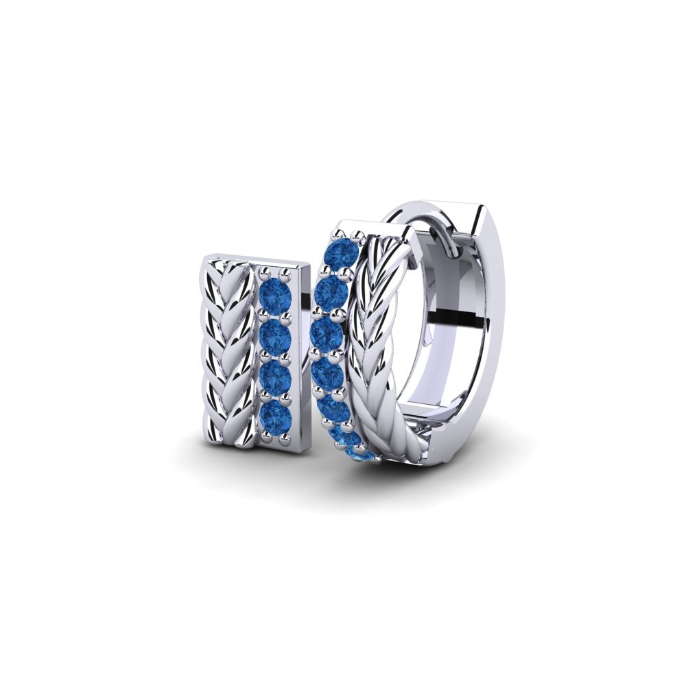 925 stříbro Tmavě modrý zirkon Pánské náušnice Vaulx - SET