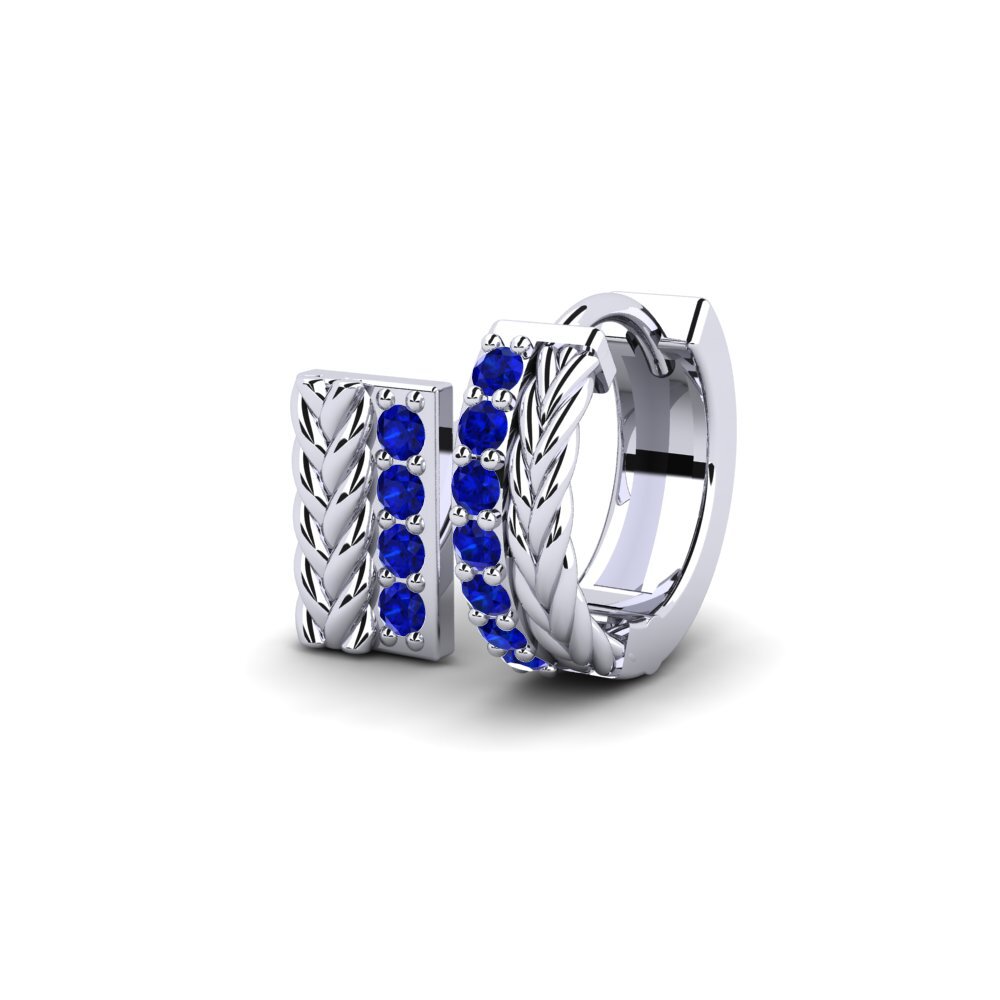 9k Oro Blanco Zafiro Pendiente para hombre Vaulx - SET
