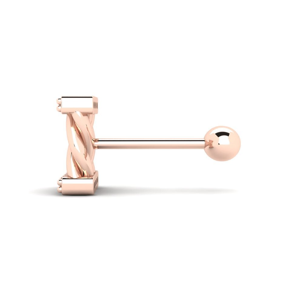 18ct Rose Gold Black Onyx Men's Piercing Loches